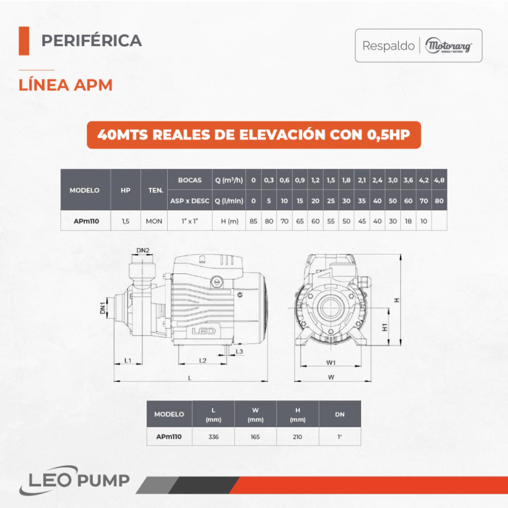 ELECTROBOMBA PERIFÉRICA APM110 LEO - Image 2